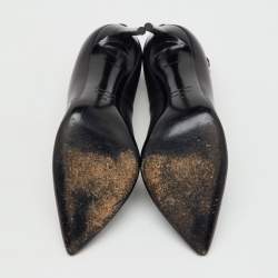 Pre Owned Tom Ford Black Leather Pointed Toe Ankle Strap Pumps Size 38