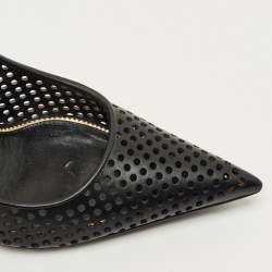 Pre Owned Tom Ford Black Leather Pointed Toe Pumps Size 37.5