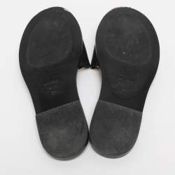Pre Owned Tom Ford Black Leather TF Slide Sandals Size 37