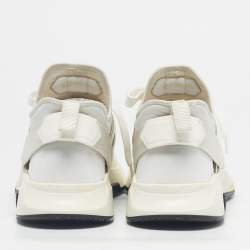 Pre Owned Tom Ford White Mesh and Suede Jago Low Top Sneakers Size 39.5
