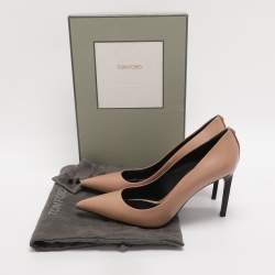 Pre Owned Tom Ford Nude Pink Leather Pumps Size 38