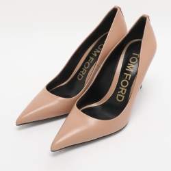 Pre Owned Tom Ford Nude Pink Leather Pumps Size 38