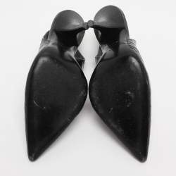 Pre Owned Tom Ford Black Croc Embossed Leather Slingback Pumps Size 37