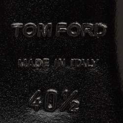 Pre Owned Tom Ford Size 40.5 Gold Python Embossed Leather Chain Link Slingback Pumps