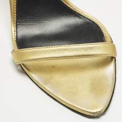 مملوكة مسبقًا Tom Ford Padlock Size 39 Gold Leather Ankle Strap Sandals