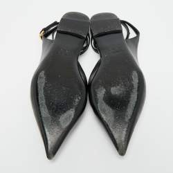 مملوكة مسبقًا حذاء باليرينا فلات توم فورد جلد أسود سير كاحل مقاس 39