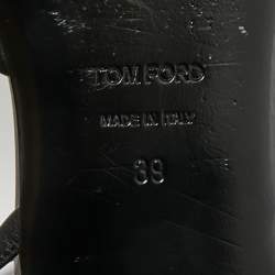 مملوكة مسبقًا حذاء باليرينا فلات توم فورد جلد أسود سير كاحل مقاس 39