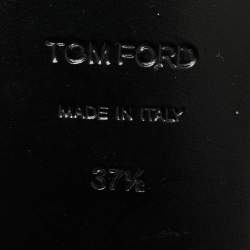 Pre Owned حذاء فلات توم فورد رباط كاحل قفل جلد براءات اختراع أبيض مقاس 37.5