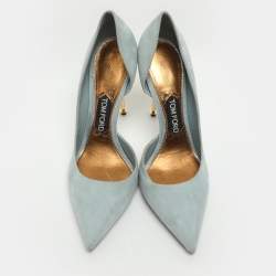 Pre Owned Tom Ford Size 39 Light Blue Suede D'orsay Pumps