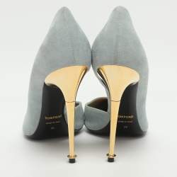 Pre Owned Tom Ford Size 39 Light Blue Suede D'orsay Pumps