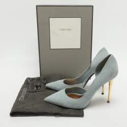 Pre Owned Tom Ford Size 39 Light Blue Suede D'orsay Pumps