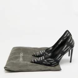 مملوكة مسبقًا Tom Ford Classic T Screw Size 41.5 Black Fabric Pumps