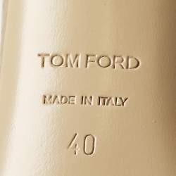 Pre Owned Tom Ford Size 40 Gold Python Embossed Leather Ankle Strap Sandals