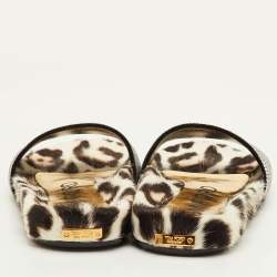 Pre Owned Tom Ford Logo Size 38.5 Black Suede Crystal Embellished Flat Slide Sandals