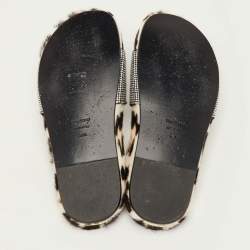 Pre Owned Tom Ford Logo Size 38.5 Black Suede Crystal Embellished Flat Slide Sandals