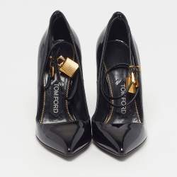 مملوكة مسبقًا Tom Ford Padlock Size 37 Black Patent Leather Pumps