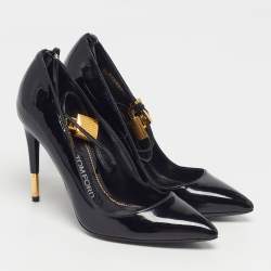مملوكة مسبقًا Tom Ford Padlock Size 37 Black Patent Leather Pumps