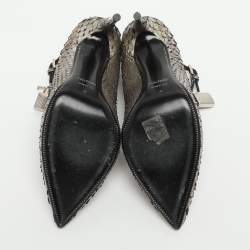 مملوكة مسبقًا Tom Ford Padlock Size 41 Metallic Python Pumps