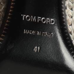 مملوكة مسبقًا Tom Ford Padlock Size 41 Metallic Python Pumps