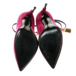 Tom Ford Purple Suede Ankle Lock Pointed Toe Pumps Size 36.5