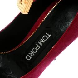 Tom Ford Purple Suede Ankle Lock Pointed Toe Pumps Size 36.5