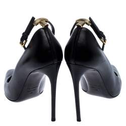 Tom Ford Black Leather Pointed Toe Ankle Strap Pumps Size 38