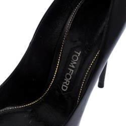 Tom Ford Black Leather Pointed Toe Ankle Strap Pumps Size 38