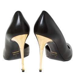 Pre Owned Tom Ford Olive Green D'Orsay Leather Pointed Toe Pumps Size 40