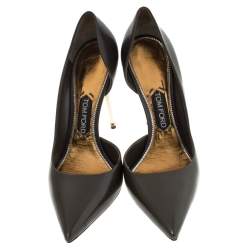 Pre Owned Tom Ford Olive Green D'Orsay Leather Pointed Toe Pumps Size 40