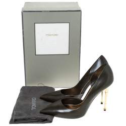 Pre Owned Tom Ford Olive Green D'Orsay Leather Pointed Toe Pumps Size 40