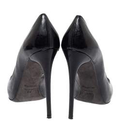 Pre Owned Tom Ford Black Patent Leather Peep Toe Pumps Size 37.5