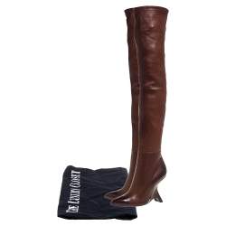 Tom Ford Dark Brown Leather Over the Knee Boots Size 40