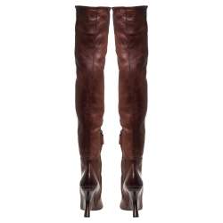 Tom Ford Dark Brown Leather Over the Knee Boots Size 40