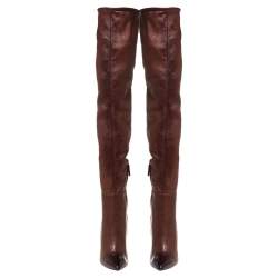 Tom Ford Dark Brown Leather Over the Knee Boots Size 40