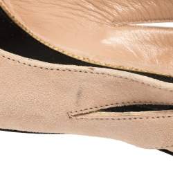 Pre Owned Tom Ford Rose Beige Suede Ankle Lock  Double Strap Pumps Size 39