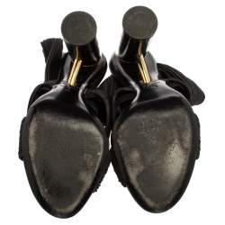 Tom Ford Black Fabric Crossover Slip On Sandals Size 38