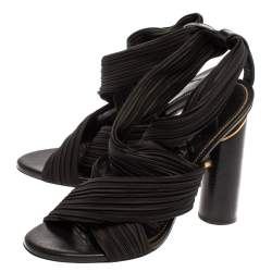 Tom Ford Black Fabric Crossover Slip On Sandals Size 38