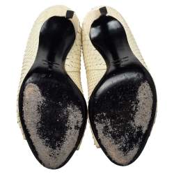 Tom Ford Off White Python Side Zip Peep Toe Booties Size 37
