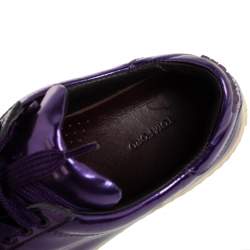 Tom Ford Metallic Purple Leather Low Top Sneakers Size 38
