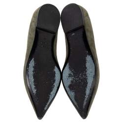 Tom Ford Green Suede Pointed Toe Ballet Flats Size 36