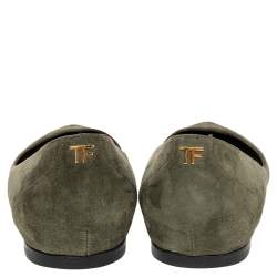 Tom Ford Green Suede Pointed Toe Ballet Flats Size 36