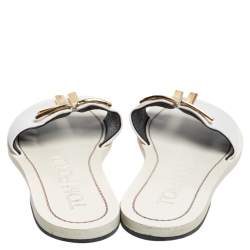 Tom Ford White Leather TF Slide Sandals Size 37