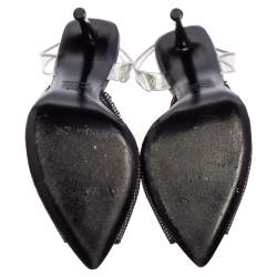 Tom Ford Black Mesh, Pvc and Leather Slingback Sandals Size 37.5