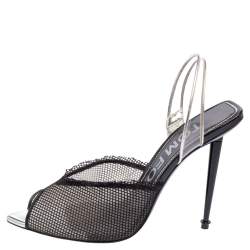 Tom Ford Black Mesh, Pvc and Leather Slingback Sandals Size  Tom Ford |  TLC