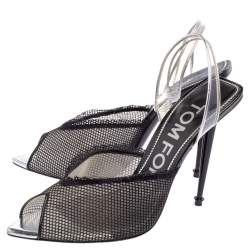 Tom Ford Black Mesh, Pvc and Leather Slingback Sandals Size  Tom Ford |  TLC