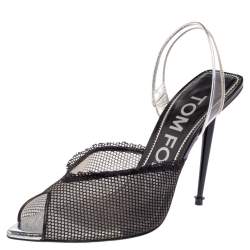 Tom Ford Black Mesh, Pvc and Leather Slingback Sandals Size  Tom Ford |  TLC