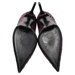 Tom Ford Pink Python Leather Pointed Toe Pumps Size 41