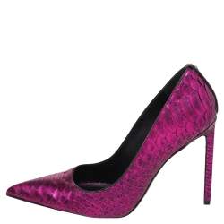 Tom Ford Pink Python Leather Pointed Toe Pumps Size 41