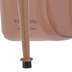 Pre Owned Tom Ford Beige Patent Leather Padlock Pumps Size 36