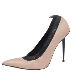Tom Ford Beige Leather Pointed Toe Pumps Size 40